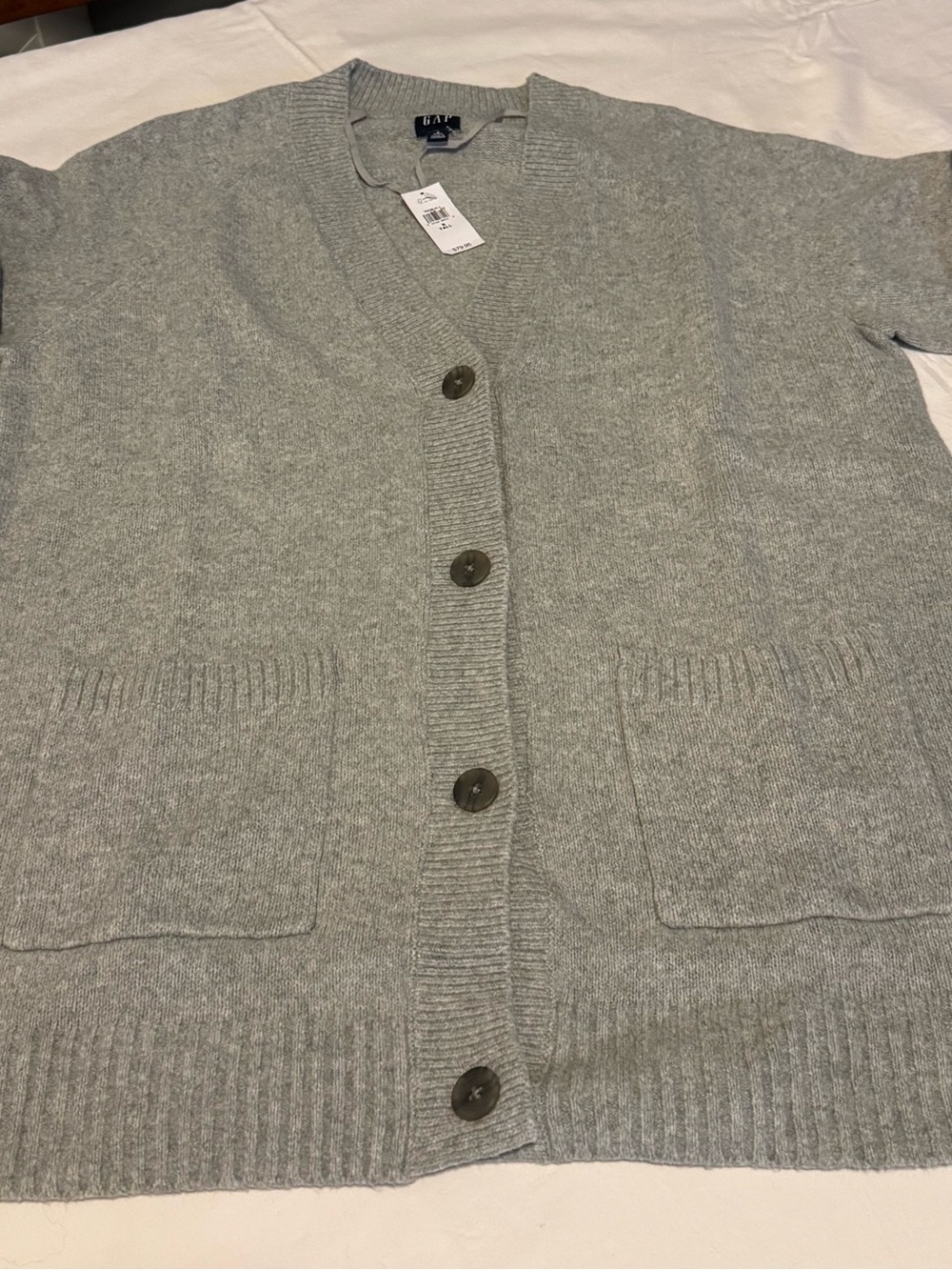 GAP Gray Longline Cardigan Sweater Small Tall - NWT